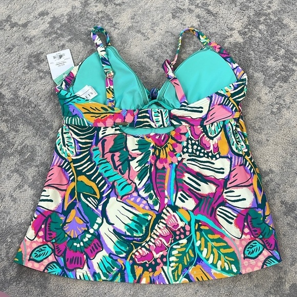 NWT Sunsets Lush Garden Maeve Tankini Colorful Floral Underwire Sz 36D 38C - Picture 7 of 13